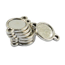 50 Piece Double Sided Round Cabochon Settings Pendant Blanks Tray Base Tibetan Silver 10mm