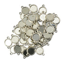 50 Piece Double Sided Round Cabochon Settings Pendant Blanks Tray Base Tibetan Silver 10mm