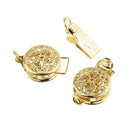 5 Pieces Double-Sided Hollow Flower Pendants Clasps Jewelry Making Connector Bracelet Connecting Accessories 1.4 CM