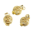 5 Pieces Double-Sided Hollow Flower Pendants Clasps Jewelry Making Connector Bracelet Connecting Accessories 1.4 CM