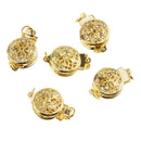 5 Pieces Double-Sided Hollow Flower Pendants Clasps Jewelry Making Connector Bracelet Connecting Accessories 1.4 CM