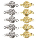 5 Pieces Double-Sided Hollow Flower Pendants Clasps Jewelry Making Connector Bracelet Connecting Accessories 1.4 CM