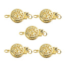 5 Pieces Double-Sided Hollow Flower Pendants Clasps Jewelry Making Connector Bracelet Connecting Accessories 1.4 CM