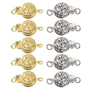 5 Pieces Double-Sided Hollow Flower Pendants Clasps Jewelry Making Connector Bracelet Connecting Accessories 1.4 CM