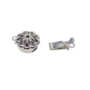 5 Sets Double Side Hollow Filigree Flower Pinch Push Box Clasps 14x8x3mm Vintage Silver Buckle Bracelet Ends Clasps DIY Jewelry Making Necklace Findings Accessories