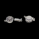5 Sets Double Side Hollow Filigree Flower Pinch Push Box Clasps 14x8x3mm Vintage Silver Buckle Bracelet Ends Clasps DIY Jewelry Making Necklace Findings Accessories
