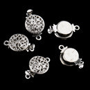 5 Pieces White K Plated Box Clasps Filigree Charms Switch Beads Beads 1.5 x 1 x 0.3 cm Jewelry Connectors for Valentine Craft Bracelet Findings Jewelry Craft Making