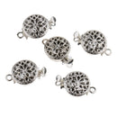 5 Pieces White K Plated Box Clasps Filigree Charms Switch Beads Beads 1.5 x 1 x 0.3 cm Jewelry Connectors for Valentine Craft Bracelet Findings Jewelry Craft Making