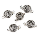 5 Pieces White K Plated Box Clasps Filigree Charms Switch Beads Beads 1.5 x 1 x 0.3 cm Jewelry Connectors for Valentine Craft Bracelet Findings Jewelry Craft Making