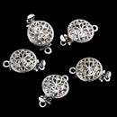 5 Pieces White K Plated Box Clasps Filigree Charms Switch Beads Beads 1.5 x 1 x 0.3 cm Jewelry Connectors for Valentine Craft Bracelet Findings Jewelry Craft Making