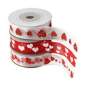 3x5 Yards 15mm Sheer Organza Ribbon with Love Heart Printed For Valentine's Day Gift Package Wrapping, Hair Bow Clips & Accessories Making, Crafting, Wedding