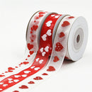 3x5 Yards 15mm Sheer Organza Ribbon with Love Heart Printed For Valentine's Day Gift Package Wrapping, Hair Bow Clips & Accessories Making, Crafting, Wedding