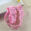 3 Yards Elastic Gingham Double Frill RIBBON Plaid Trim 25mm/1'' Wide for Handmade Baby Girl Teen Women, Ponytail Holder, Hair Elastics, Ribbon Hair Ties, Hairband, Headband