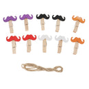 10 Pieces Mustache Wooden Craft Pegs Wedding Party Photo Paper Spring Clips 35mm
