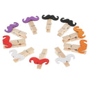 10 Pieces Mustache Wooden Craft Pegs Wedding Party Photo Paper Spring Clips 35mm