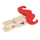 10 Pieces Mustache Wooden Craft Pegs Wedding Party Photo Paper Spring Clips 35mm