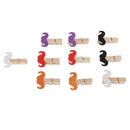 10 Pieces Mustache Wooden Craft Pegs Wedding Party Photo Paper Spring Clips 35mm
