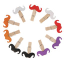 10 Pieces Mustache Wooden Craft Pegs Wedding Party Photo Paper Spring Clips 35mm
