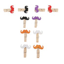 10 Pieces Mustache Wooden Craft Pegs Wedding Party Photo Paper Spring Clips 35mm