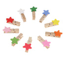 10 Piece Mini Colorful Star Wooden Pegs Craft Photo Hanging Spring Clips 35mm