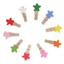 10 Piece Mini Colorful Star Wooden Pegs Craft Photo Hanging Spring Clips 35mm