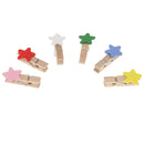 10 Piece Mini Colorful Star Wooden Pegs Craft Photo Hanging Spring Clips 35mm