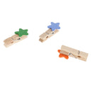 10 Piece Mini Colorful Star Wooden Pegs Craft Photo Hanging Spring Clips 35mm