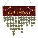 Creative Birthday Wooden Reminder Calendar Birch Ply Plaque Hanging Board