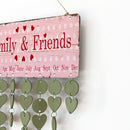 Family Friends Heart Reminder Calendar Wooden Board Plaque Hanging Decor