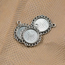 10 Piece Vintage Silver Round Cabochon Settings Pendant Blanks Tray Base 20mm