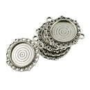 10 Piece Vintage Silver Round Cabochon Settings Pendant Blanks Tray Base 20mm
