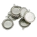 10 Piece Vintage Silver Round Cabochon Settings Pendant Blanks Tray Base 20mm