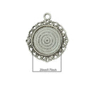 10 Piece Vintage Silver Round Cabochon Settings Pendant Blanks Tray Base 20mm