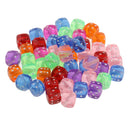 50 Pieces Mixed Transparent Acrylic Dice Spacer Beads 8x8mm for Jewelry Making & Kids DIY Beaded Craft Necklace Bracelet Handmade Accessories