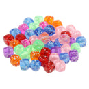 50 Pieces Mixed Transparent Acrylic Dice Spacer Beads 8x8mm for Jewelry Making & Kids DIY Beaded Craft Necklace Bracelet Handmade Accessories