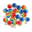 40 Pieces Round Striped Rainbow Resin Charms Pendants for Jewelry Making Craft 7mm