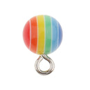 40 Pieces Round Striped Rainbow Resin Charms Pendants for Jewelry Making Craft 7mm