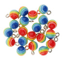 40 Pieces Round Striped Rainbow Resin Charms Pendants for Jewelry Making Craft 7mm