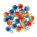40 Pieces Round Striped Rainbow Resin Charms Pendants for Jewelry Making Craft 7mm