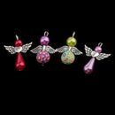 10 Piece Pearl Polymer Clay Angel Wings Charms Pendants for DIY Jewelry Key Ring Hanging Decoration