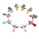 10 Piece Pearl Polymer Clay Angel Wings Charms Pendants for DIY Jewelry Key Ring Hanging Decoration