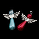 10 Piece Pearl Polymer Clay Angel Wings Charms Pendants for DIY Jewelry Key Ring Hanging Decoration