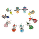 10 Pieces Mixed 21x30mm Angel Wing Charms Pendants Faceted Acrylic Heart Beads Clay Beads Alloy Butterfly Wings fit Necklace Earring Bracelet Crafts DIY Findings