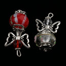 10 Pieces Mixed 21x30mm Angel Wing Charms Pendants Faceted Acrylic Heart Beads Clay Beads Alloy Butterfly Wings fit Necklace Earring Bracelet Crafts DIY Findings