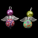 10 Pieces Mixed 21x30mm Angel Wing Charms Pendants Faceted Acrylic Heart Beads Clay Beads Alloy Butterfly Wings fit Necklace Earring Bracelet Crafts DIY Findings