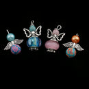 10 Pieces Mixed 21x30mm Angel Wing Charms Pendants Faceted Acrylic Heart Beads Clay Beads Alloy Butterfly Wings fit Necklace Earring Bracelet Crafts DIY Findings