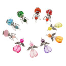 10 Pieces Mixed Silver Angel Butterfly Wings Charms Pendants Faceted Beads
