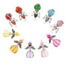 10 Pieces Mixed Silver Angel Butterfly Wings Charms Pendants Faceted Beads