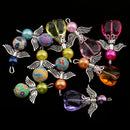 10 Pieces Mixed Silver Angel Wing Beads Charms Pendant DIY Jewelry Findings