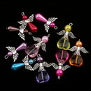 10 Pieces Mixed Silver Angel Wing Beads Charms Pendant DIY Jewelry Findings